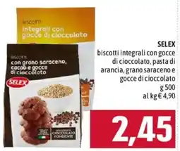 Emisfero SELEX biscotti integrali con gocce di cioccolato offerta