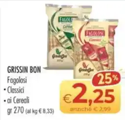 MerSi Supermercati Grissin Bon Fagolosi Classici ai Cereali offerta