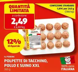 ALDI POLPETTE DI TACCHINO, POLLO E SUINO XXL offerta