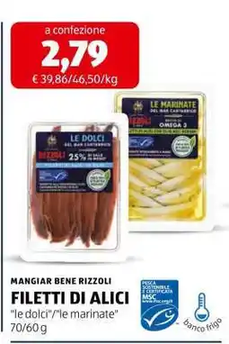 ALDI MANGIAR BENE RIZZOLI FILETTI DI ALICI offerta