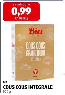 ALDI BIA COUS COUS INTEGRALE offerta