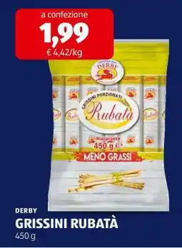 ALDI DERBY GRISSINI RUBATÀ offerta