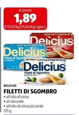 ALDI Delicius Filetti di Sgombro offerta