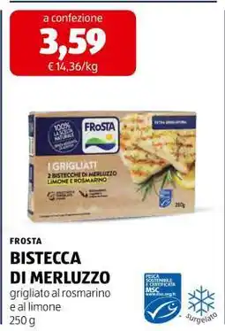 ALDI FROSTA BISTECCA DI MERLUZZO offerta