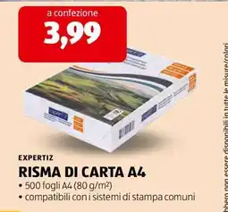 ALDI EXPERTIZ RISMA DI CARTA A4 offerta
