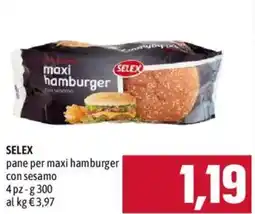 Emisfero Selex pane per maxi hamburger con sesamo offerta
