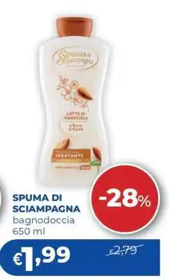Acqua & Sapone SPUMA DI SCIAMPAGNA bagnodoccia 650 ml offerta