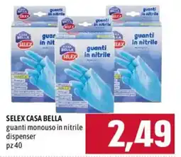 Emisfero SELEX CASA BELLA guanti monouso in nitrile dispenser offerta