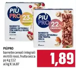 Emisfero Piùpro barrette cereali integrali offerta