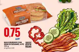 Eurospin MAXI BURGER CON SEMI DI SESAMO, 4 PZ offerta