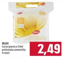 Emisfero SELEX Carta igienica 3 Veli profumata camomilla offerta
