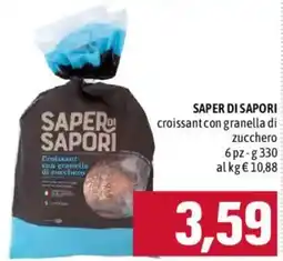 Emisfero Saper di sapori croissant con granella di zucchero offerta