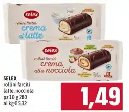 Emisfero Selex rollini farciti crema al latte, nocciola offerta
