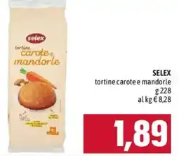 Emisfero Selex tortine carote e mandorle offerta