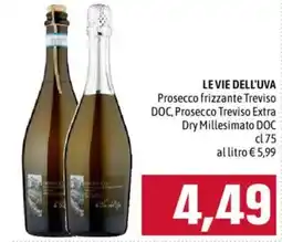 Emisfero Le Vie dell'Uva Prosecco frizzante Treviso DOC offerta