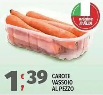 Carote vassoio al pezzo