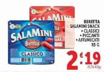 Salamini snack Beretta classico