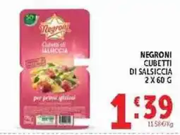 Deco Supermercati Negroni cubetti di salsiccia offerta