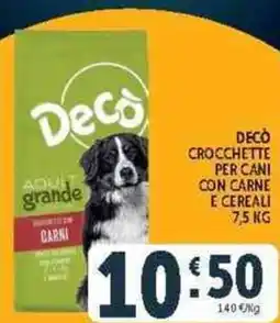 Deco Supermercati Decò crocchette per cani con carne e cereali offerta