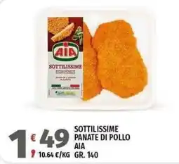 Vivo Supermercati Sottilissime panate di pollo AIA offerta