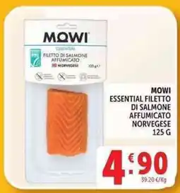Deco Supermercati Mowi essential filetto di salmone affumicato norvegese offerta