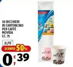 Vivo Supermercati Bicchieri in cartoncino per caffè Movida offerta