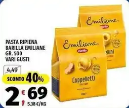 Vivo Supermercati Pasta ripiena Barilla Emiliane offerta