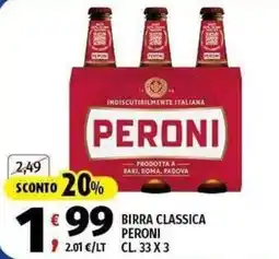 Vivo Supermercati Birra classica Peroni offerta