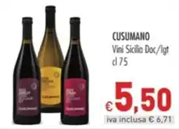 Cash & Carry Grossy Vini Sicilia Doc/Igt Cusumano offerta
