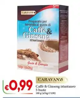 D'Italy Caravan's Caffè & Ginseng istantaneo offerta