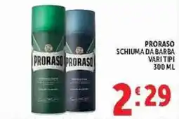 Deco Supermercati Proraso schiuma da barba offerta