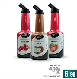 Centro Cash Alti Piaceri concentrato per cocktail offerta