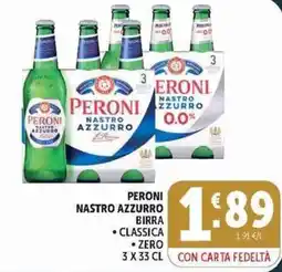 Deco Supermercati Peroni Nastro Azzurro birra offerta