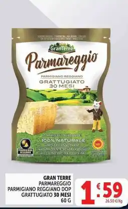 Deco Supermercati Gran Terre Parmareggio Parmigiano Reggiano DOP Grattugiato 30 Mesi offerta