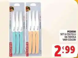 Deco Supermercati Pedrini set 6 coltelli da tavola offerta