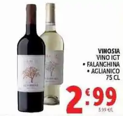 Deco Supermercati Vinosa Vino IGT Falanghina Aglianico offerta