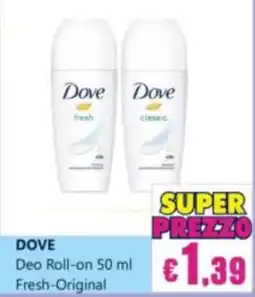 Euroshop Dove Deo Roll-on Fresh-Original offerta