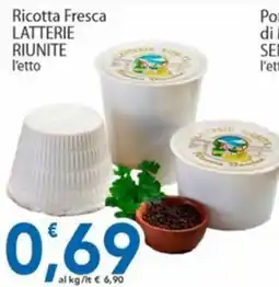 Sidis Ricotta Fresca Latterie Riunite offerta