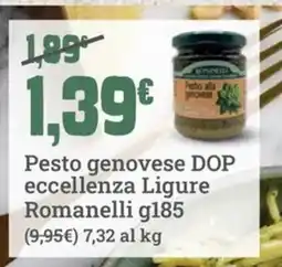 Banco Fresco Pesto genovese DOP eccellenza Ligure Romanelli offerta