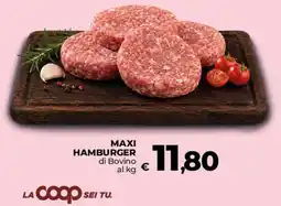 Ipercoop Radenza Maxi Hamburger di Bovino offerta