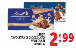 Deco Supermercati Lindt Tavoletta di cioccolato vari gusti offerta
