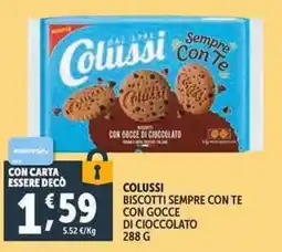 Deco Supermercati Colussi biscotti sempre con te con gocce di cioccolato offerta