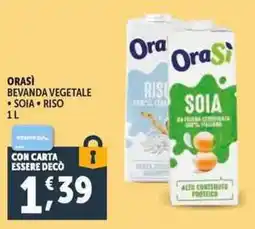 Deco Supermercati Orasi bevanda vegetale soia riso offerta