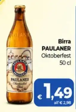 Ipercoop Radenza Birra Paulaner Oktoberfest offerta