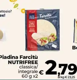 Ipercoop Radenza Piadina Farcitù NUTRIFREE offerta