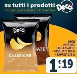 Deco Supermercati Decò patatine classiche offerta