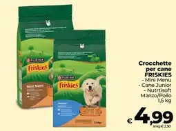 Ipercoop Radenza Crocchette per cane Friskies Mini Menu Cane Junior Nuttrisoft Manzo/Pollo offerta