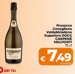 Ipercoop Radenza Prosecco Conegliano Valdobbiadene Superiore DOCG Carpenè Malvonti offerta