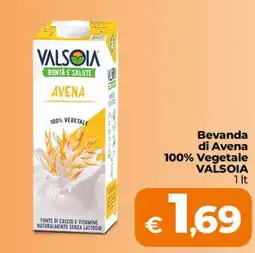 Ipercoop Radenza Beverage di Avena 100% Vegetale VALSOIA offerta