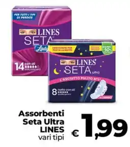 Ipercoop Radenza Assorbenti Seta Ultra LINES offerta